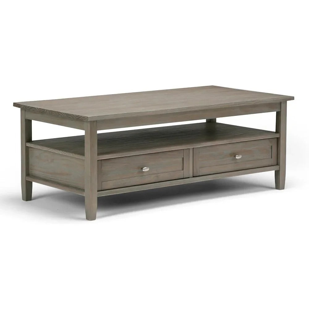 New Extendable Coffee Table Adjustable Reversible Wood Table with 2 Storage Drawers