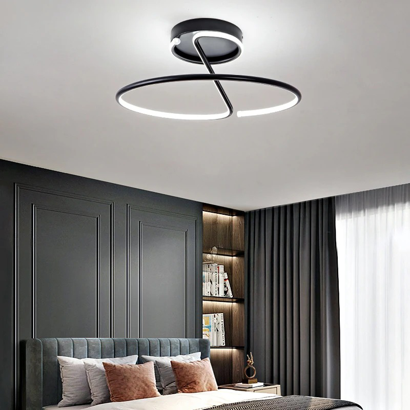 Modern Minimalist LED Ceiling Lamp – Round Light for Bedroom or Dining Room