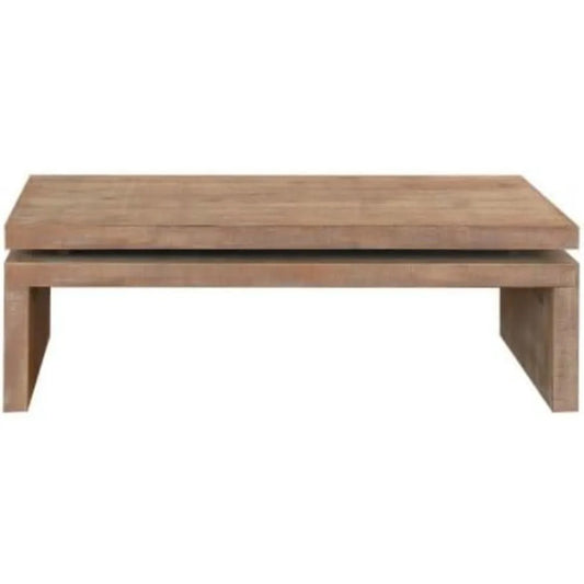 New Natural Wood Coffee Table for Living Room Rectangle Cocktail Rustic Table