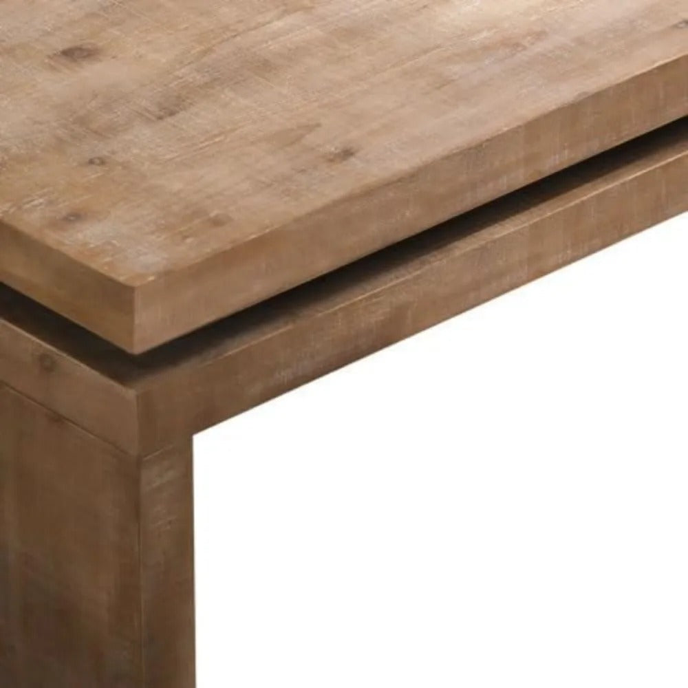 New Natural Wood Coffee Table for Living Room Rectangle Cocktail Rustic Table
