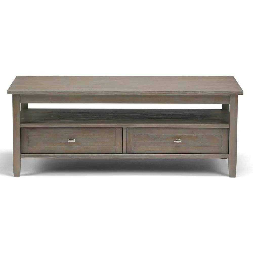 New Extendable Coffee Table Adjustable Reversible Wood Table with 2 Storage Drawers